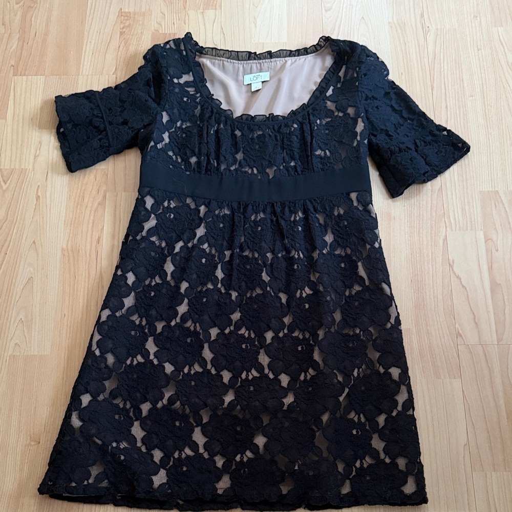 LOFT black and tan lace Dress